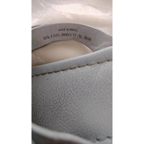 Tory Burch Sandals Womens Size 8.5 Light Blue Miller Leather Logo Thong 47051 - Picture 3 of 4